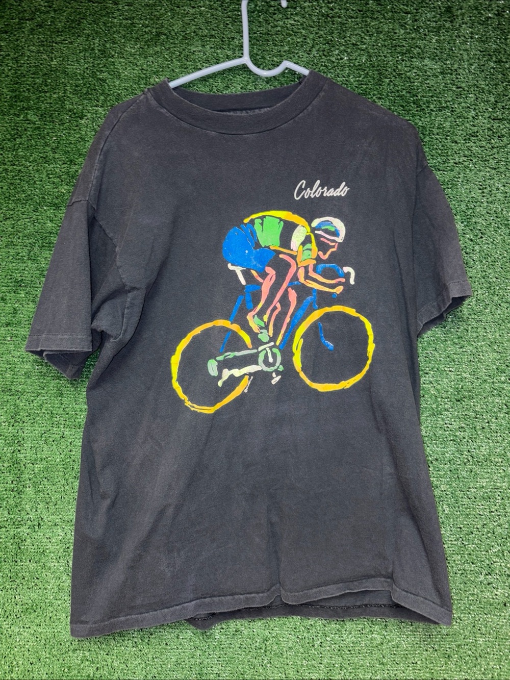 Vintage 80s Lifestyles Colorado Fixed Gear Cyclist Single Stitch Shirt XL Hanes